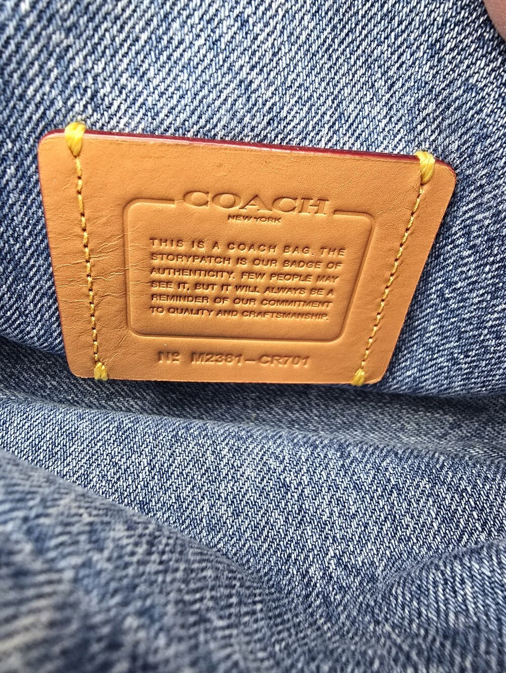 Coach Quilted Denim Small Tabby 20 Shoulder Bag - Picture 11 of 16